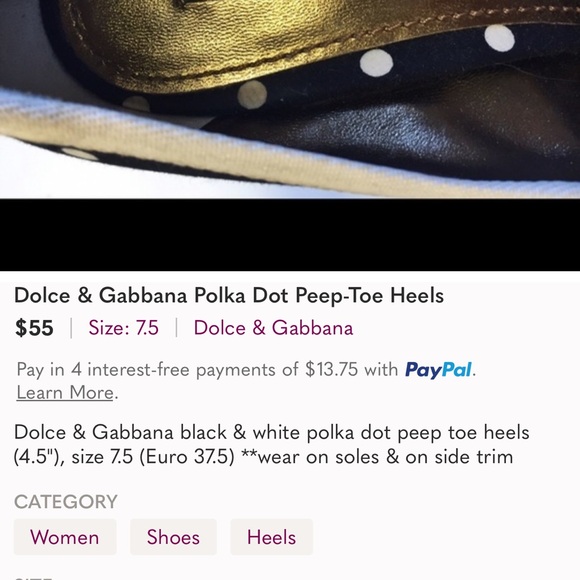 Dolce & Gabbana Black Pep Toe. Polka Dots - Picture 5 of 5
